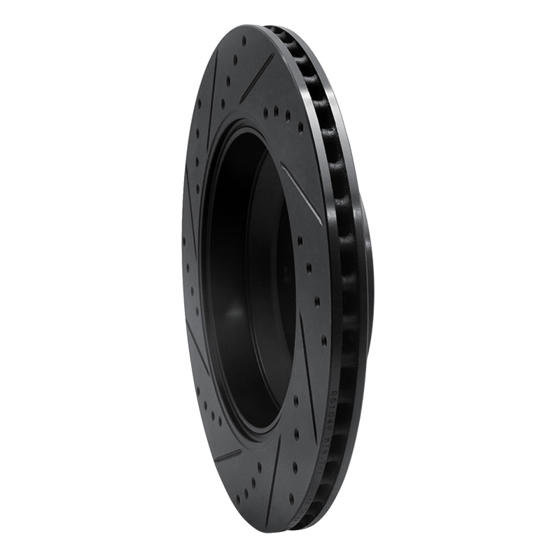 Genesis G90 Brake Rotor (1) - Rear Right - R1 Concepts - Drilled & Slotted - Black - `17-`19